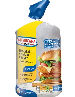 Americana Chicken Burger- Breaded 8*840g (15pcs)