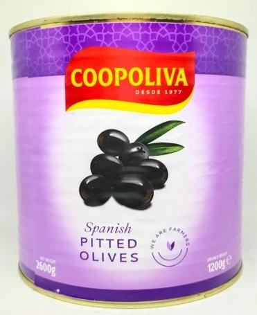 Black Olive Whole (Pitted) 6*2.6Kg Coopoliva