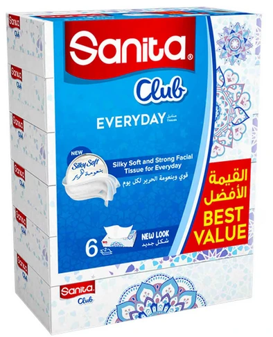 مناديل ورقية للوجه 6*6*76  قطعة من كلوب سانيتا