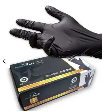 قفازات سوداء 10*70  قطعة (مقاسات M، L، XL)