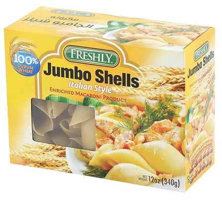 Macaroni Jumbo Sheels 12*340gm(12oz) Freshly