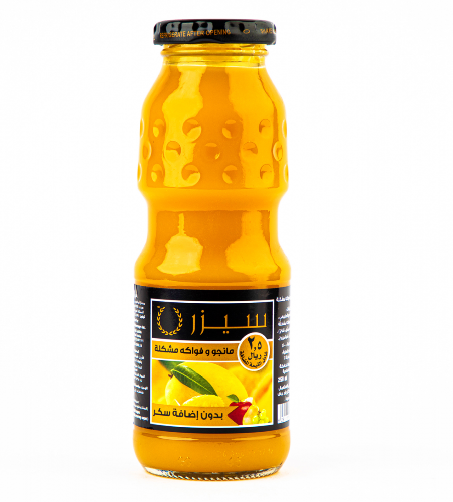 عصير سيزر مانجو وفواكه مشكلة ٢٤  عبوة * ٢٥٠  مل