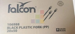 Falcon Black Plastic Fork -HD (KSA) 20*50Pcs