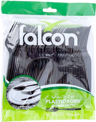 Falcon Black Plastic Fork PP (UAE) 20*50Pcs
