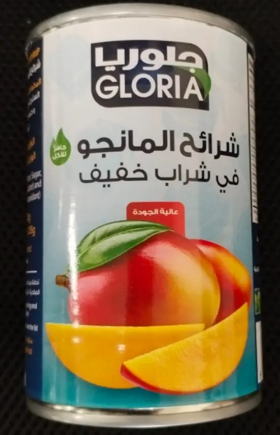 شرائح مانجو غلوريا في شراب خفيف 24 * 425 غرام