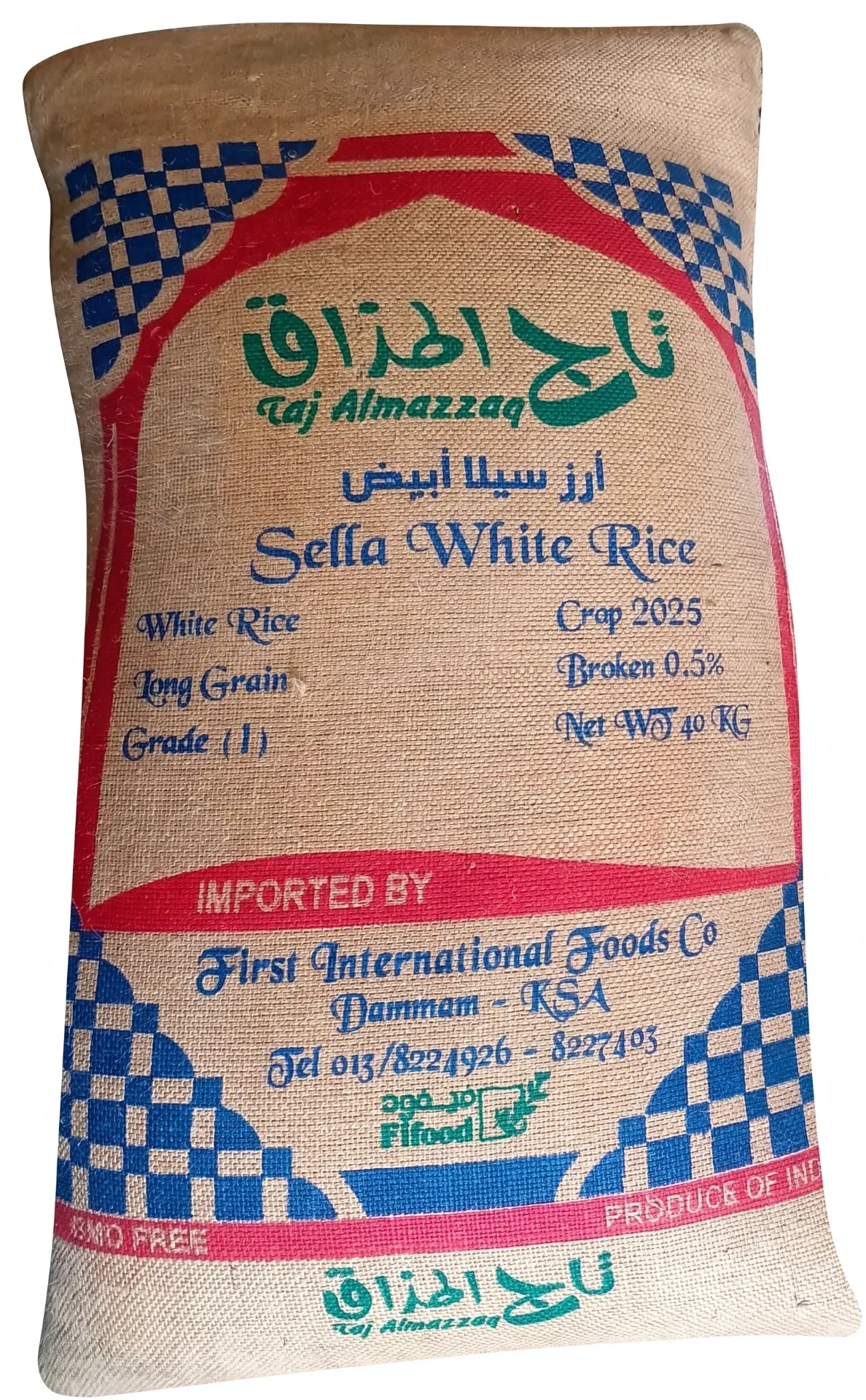 أرز سيلا أبيض "تاج المذاق" - كيس 40 كجم